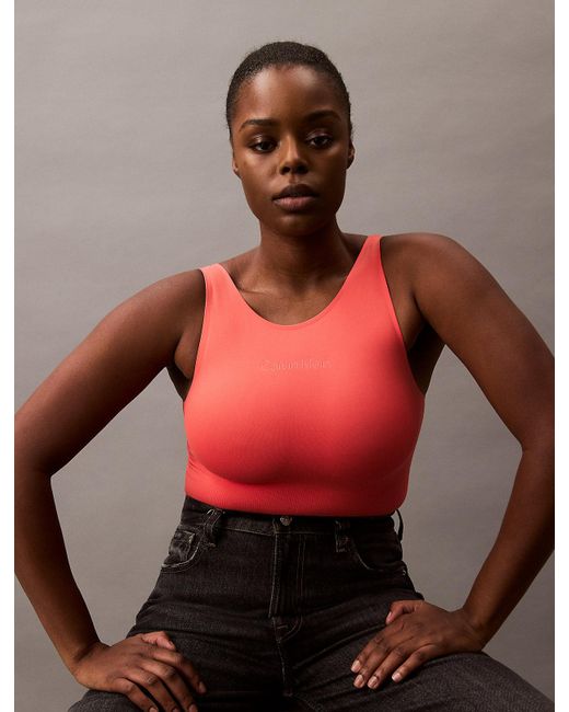 Calvin Klein Red Icon Shapewear Mid-Thigh Bodysuit