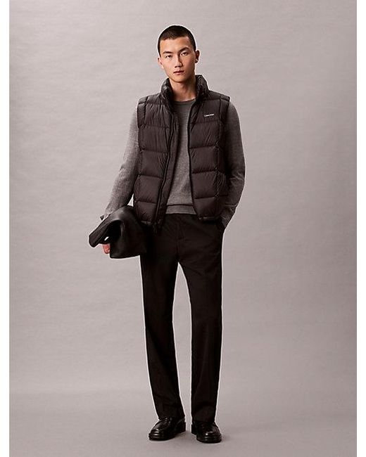 Calvin Klein Brown Nylon Quilted Puffer Vest for men