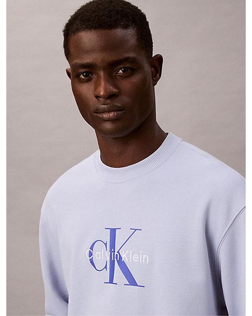Calvin Klein Purple Jeans Oversized Monogram Sweatshirt for men