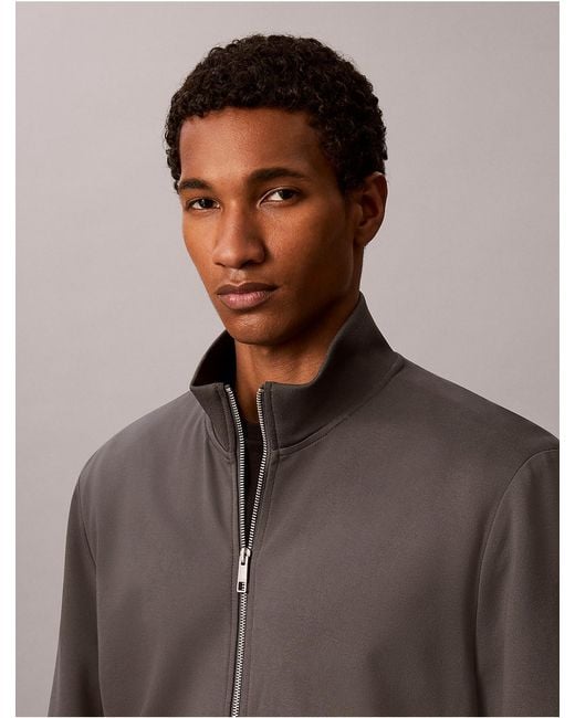 Calvin Klein Brown Tech Knit Zip Jacket for men