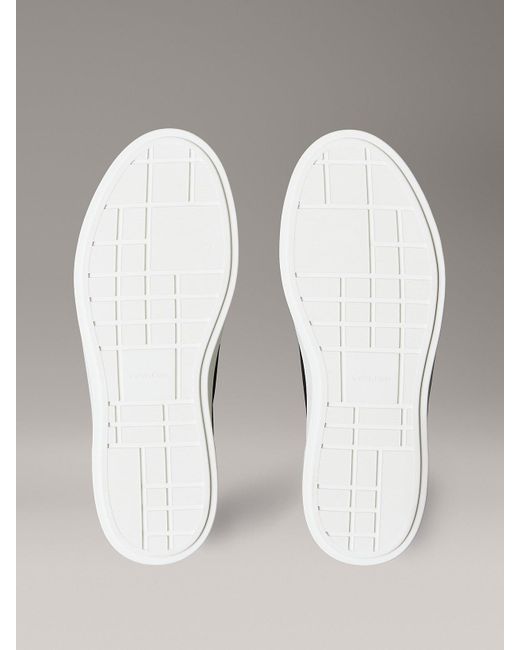 Baskets En Cuir Avec Logo Signature Calvin Klein en coloris Metallic