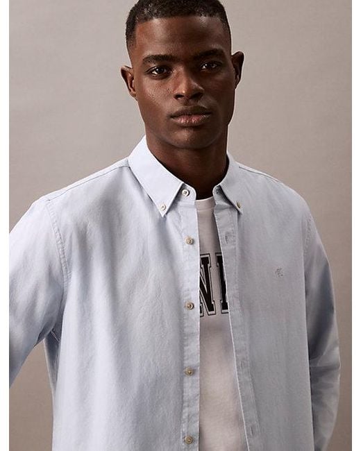 Calvin Klein Klassiek Overhemd Van Oxford Katoen in het White voor heren