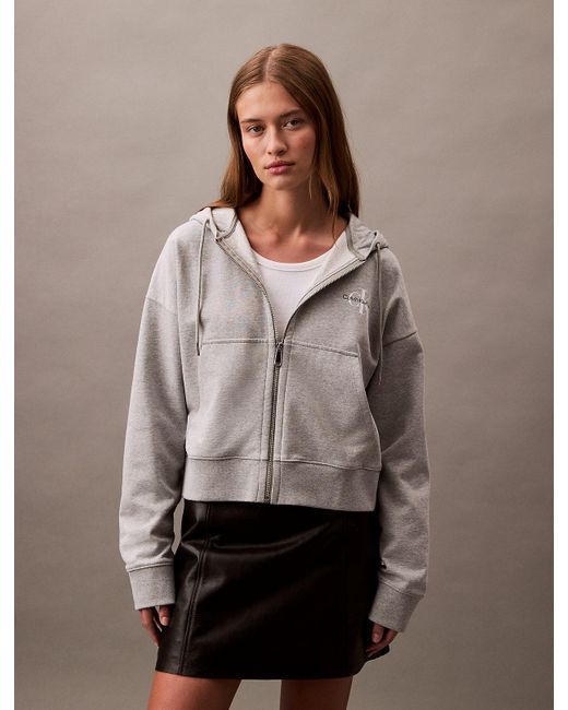 Felpa Con Cappuccio Monologo di Calvin Klein in Brown