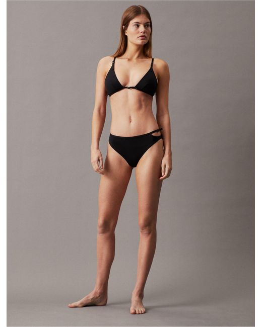 Calvin Klein Black Micro Belt Triangle Bikini Top