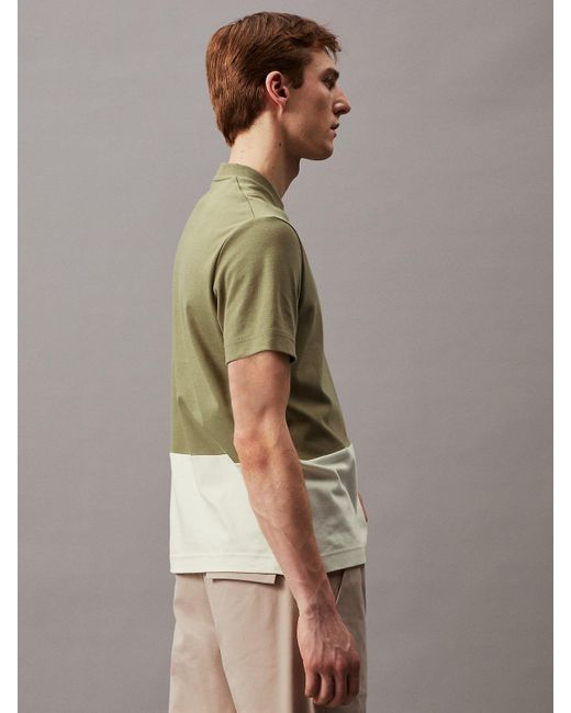 T-shirt color-block Calvin Klein pour homme en coloris Green
