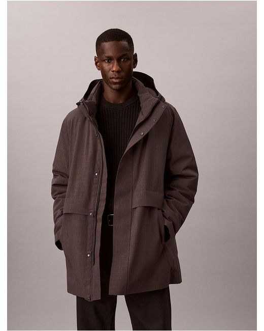 Calvin Klein Brown Heathered Puffer Jacket for men