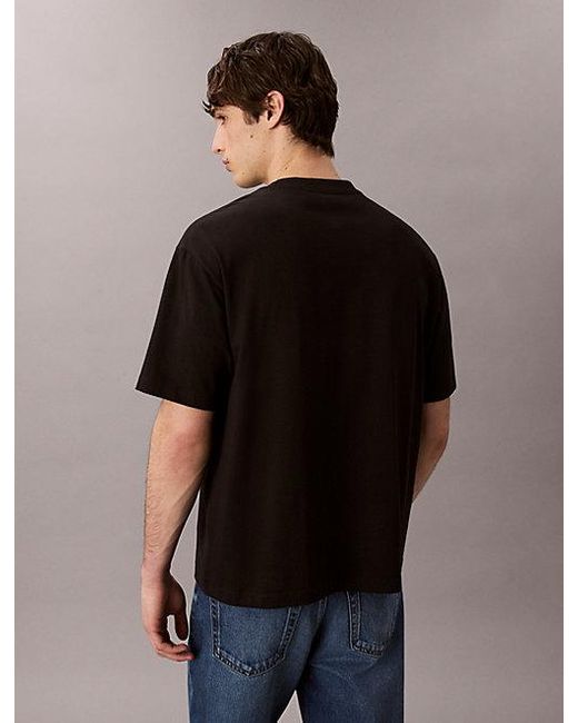 Calvin Klein Relaxed T-Shirt Met Grafisch Scriptlogo in het Blue voor heren