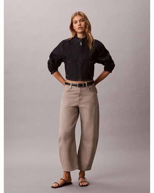 Calvin Klein Brown Cropped Barrel Jeans