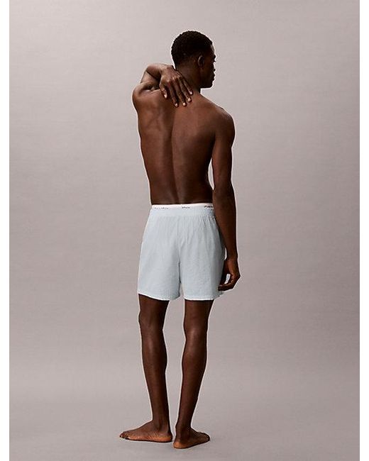 Calvin Klein Brown Cotton Seersucker Pyjama Shorts for men