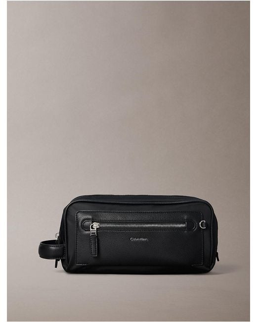 Calvin Klein Gray Raised Logo Dopp Kit for men