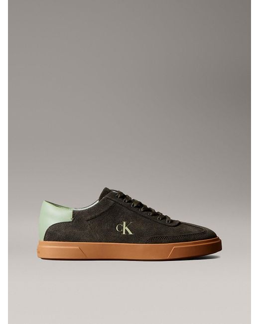 Baskets En Daim Avec Logo Signature Calvin Klein en coloris Gray
