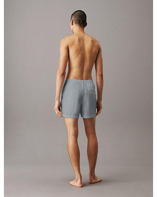 Calvin Klein Medium Zwemshort Met Trekkoord in het Gray voor heren