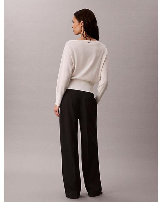 Calvin Klein Multicolor Merino Wool Blend Boat Neck Jumper
