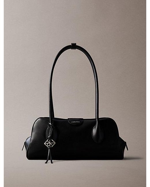 Calvin Klein Black Emblem Logo Shoulder Bag