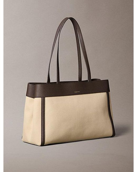 Calvin Klein Natural Cotton Canvas Tote Bag