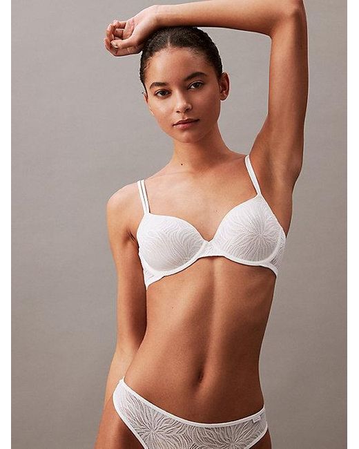 Calvin Klein White Demi T-Shirt Bra Sheer Marquisette