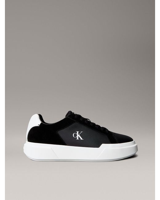 Calvin Klein Gray Leather Durable Traction Nyc Trainers for men