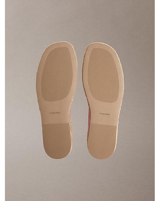 Calvin Klein Pink Tessa Canvas Emblem Logo Espadrilles