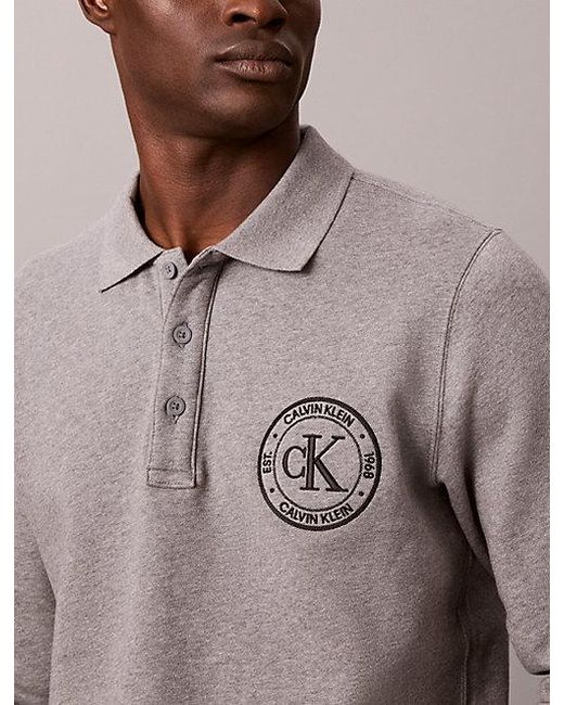 Calvin Klein Multicolor Jeans Embroidered Logo Polo Sweatshirt for men
