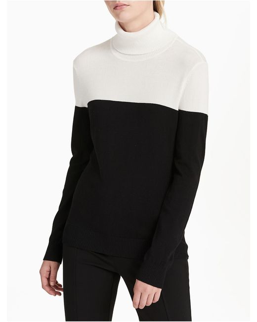 Calvin Klein Black Colorblock Turtleneck Sweater
