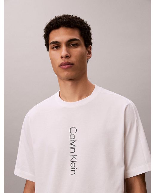 Calvin Klein White Performance Cotton Blend Gym T-Shirt for men