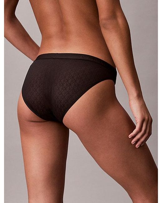 Calvin Klein Black Bikini Briefs Microfibre Lace