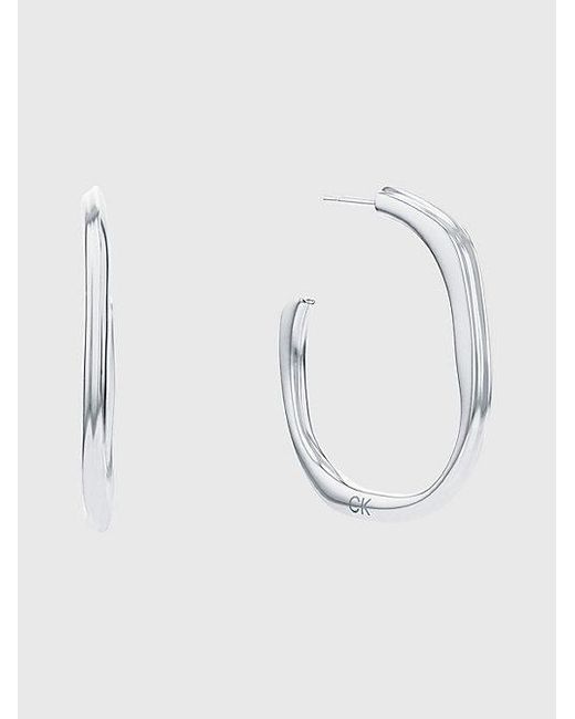 Calvin Klein Metallic Sculpted Hoop Earrings
