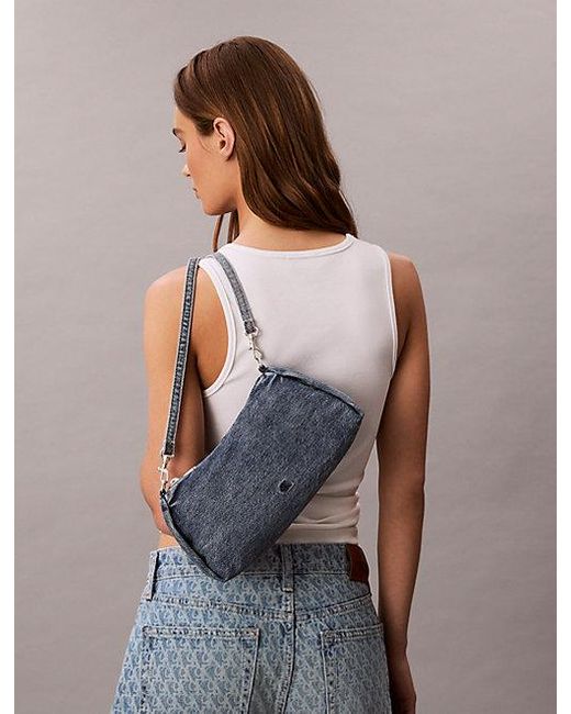 Calvin Klein Blue Kleine Denim-Schultertasche