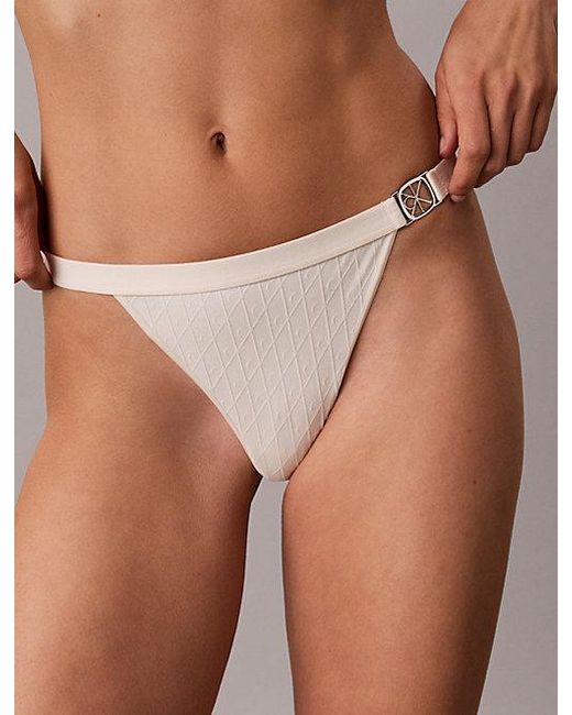 Calvin Klein Brown Bikini Briefs Embossed Emblem