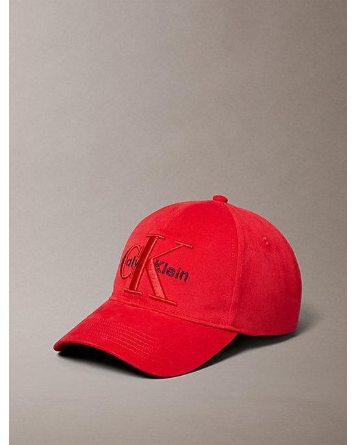 Calvin Klein Baseballcap Mit Schicht-Monogramm-Logo-Grafik in Red für Herren