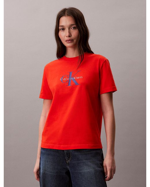 Calvin Klein Red Monogram Logo T-Shirt
