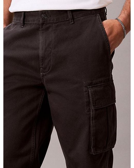 Calvin Klein Multicolor Jeans Relaxed Cotton Twill Cargo Trousers for men