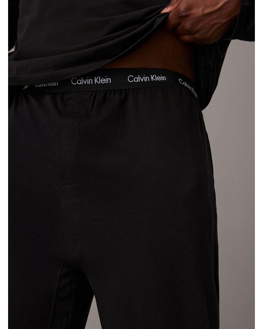 Ensemble de pyjama grande taille - Cotton Stretch Calvin Klein pour homme en coloris Black