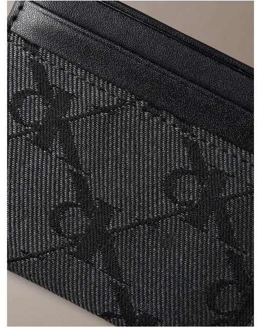 Calvin Klein Gray Monogram Jacquard Card Case