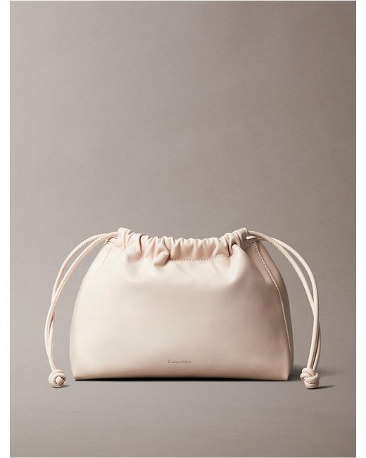 Calvin Klein Natural Drawstring Crossbody Bag
