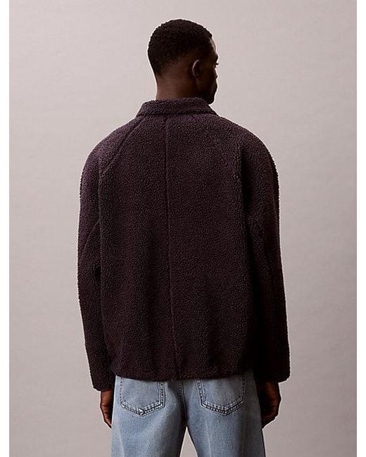 Calvin Klein Multicolor Sherpa Roll Neck 1 4 Zip Sweatshirt for men