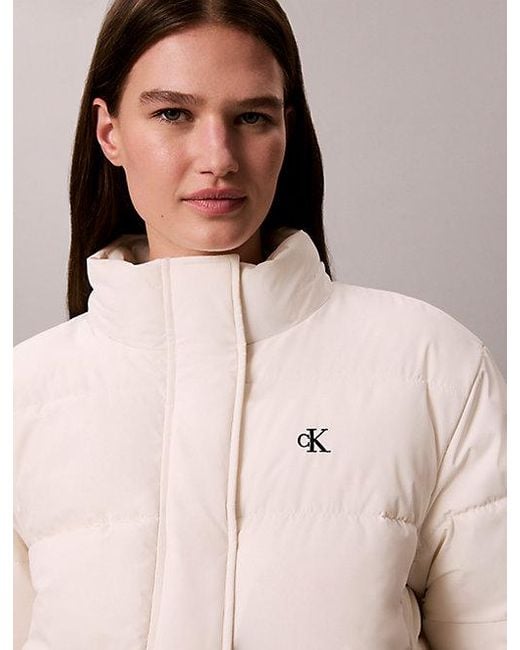Calvin Klein Natural Jeans Short Hooded Puffer Jacket
