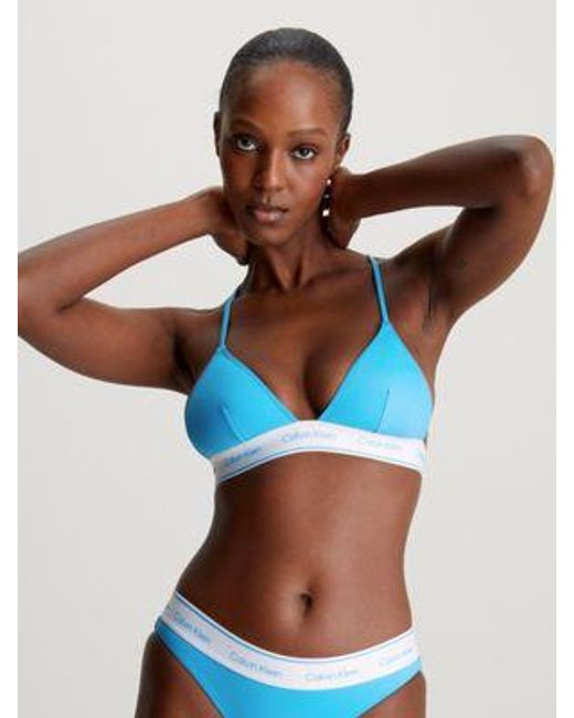Calvin Klein Triangel Bikinitop - Ck Meta Legacy in het Blue