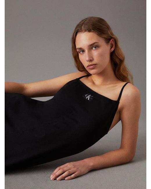 Calvin Klein Black Milano Jersey Camisole Dress