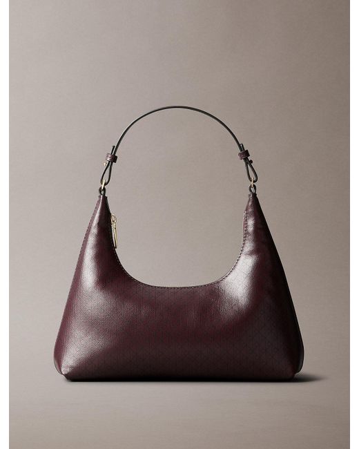 Calvin Klein Natural Allover Monogram Logo Shoulder Bag