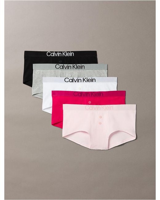 Calvin Klein Gray Maximum Cotton 5-Pack Boyshort