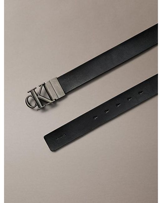 Calvin Klein Multicolor Reversible Leather Monogram Logo Belt for men
