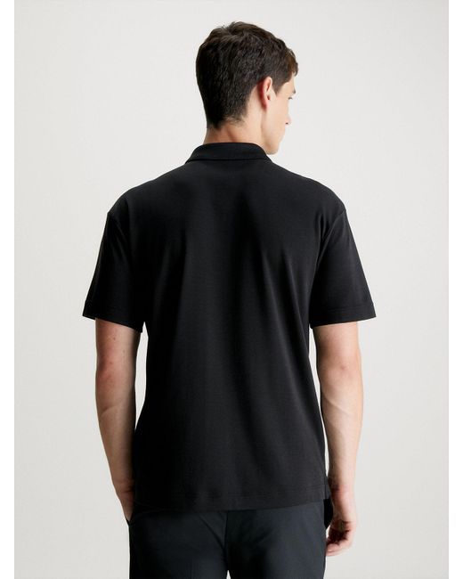 Calvin Klein Black Logo Tape Polo Shirt for men