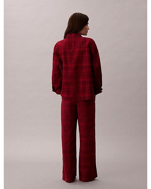 Calvin Klein Flanellen Pyjamabroek in het Red
