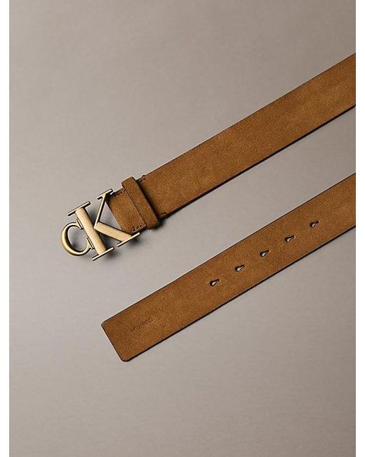 Calvin Klein Multicolor Suede Logo Buckle Belt for men
