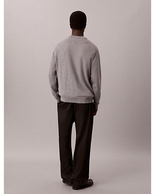 Calvin Klein Gray Jeans Classic Cotton Monogram Jumper for men