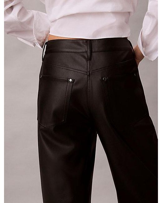 Calvin Klein Black Jeans Faux Leather 5 Pocket Trousers