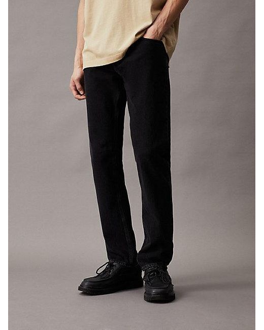Straight Jeans auténticos Calvin Klein de hombre de color Black