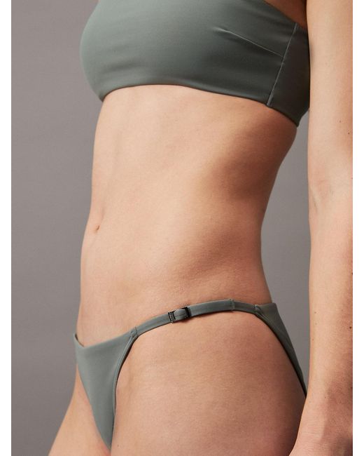 Calvin Klein Gray Bikini Bottoms - Ck Micro Belt