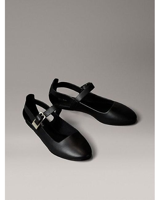 Calvin Klein Leren Ballerina's Met Airfit-Demping in het Gray
